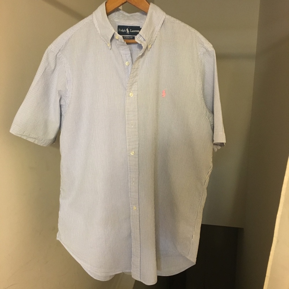 VINTAGE POLO RALPH LAUREN SEERSUCKER BUTTON UP